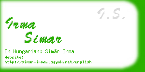 irma simar business card